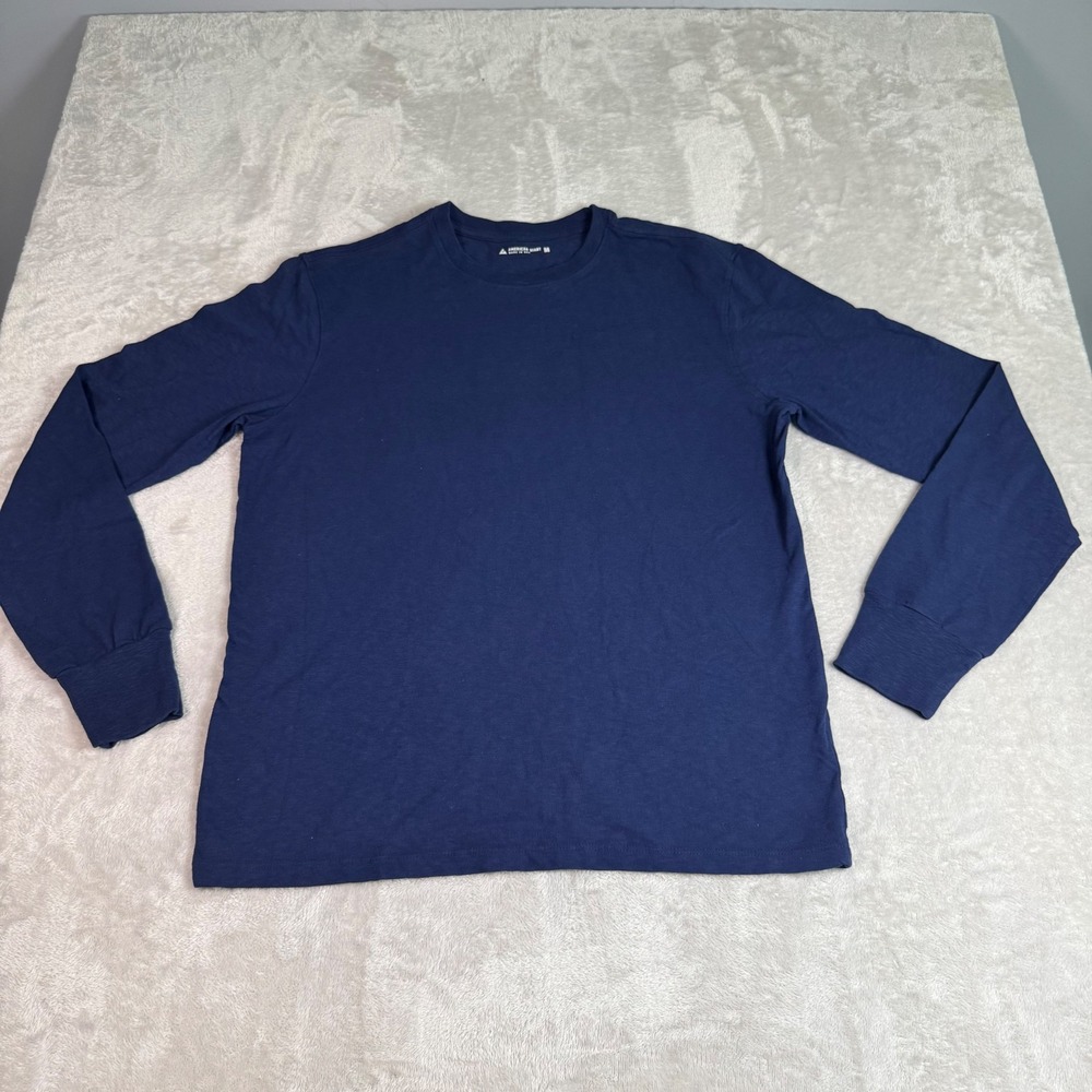 NWOT American Giant Mens Blue Long Sleeve Crew Neck T-Shirt M Made in USA